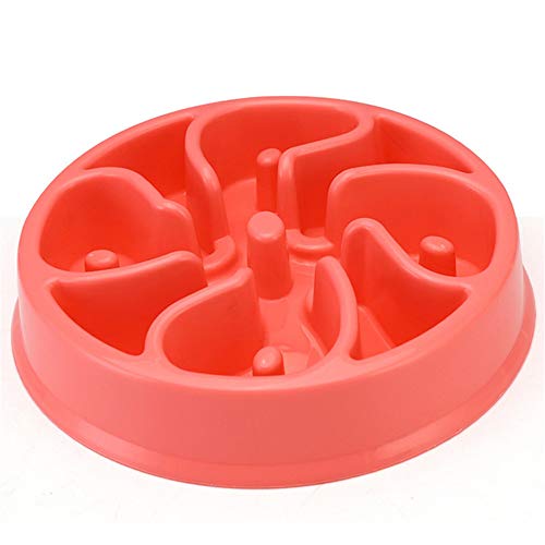 Csheng Slow Feeder Hundenapf Hund Slow Feeder Bowl Kunststoff Haustier Ersticken Verhinderung Hundenapf Hund Slow Food Bowl Katzenfütterung Training Utensilien Haustier Gesunde Fressnapf pink von Csheng