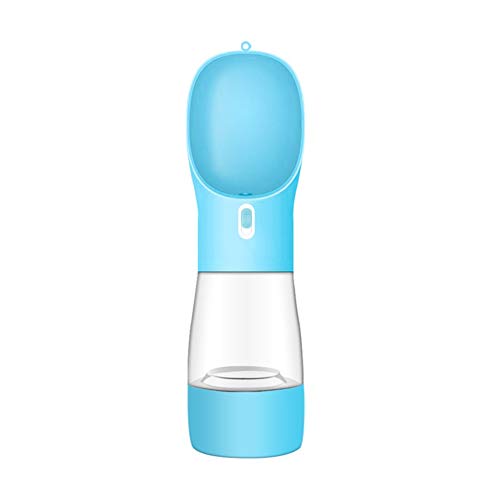 Csheng Tragbare Hundewasserflasche Hundewasserflasche Multifunktionaler Haustier-Wasserbecher Ausgehender Wasserfutterbecher Tragbarer Begleitbecher Hundefutter-Wasserbecher Für Hunde Blue von Csheng