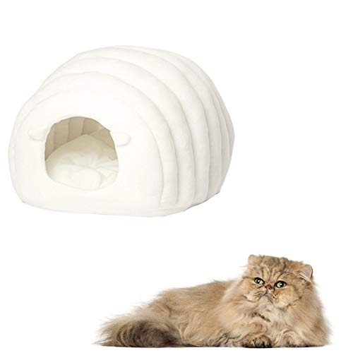 Csheng Welpenbett Unzerstörbares Hundebett Hundestreu Katzenbett Halbgeschlossen Herbst- Und Winter-Tierbedarf Warm Halten Japanischer Tierzwinger Für Herbst- / Winter-Katzenbett White von Csheng