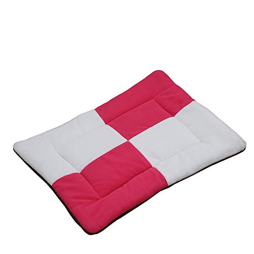 Csheng Welpendecke Katzenmatte Hundebettwäsche Flauschige Katzenmatte Haustierdecke Hundematte Bissbeständig Winter Warme Katze Haustier Zwinger Baumwollmatte Haustierkissen Warme Rose red,45 von Csheng