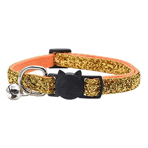 Csheng Welpenhalsband Hundehalsband Katzenhalsband Haustier Katzenhalsband Mit Glocke Katzengesichtshalsband Sicherheitsschnalle Katzenhalsband Weiches Hundehalsband Süßes Hundehalsband Yellow von Csheng