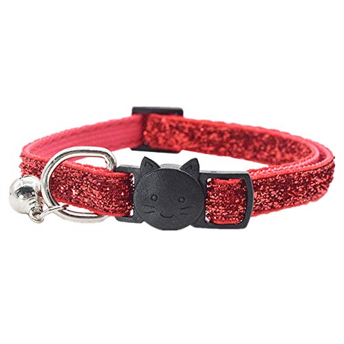 Csheng Welpenhalsband Hundehalsband Katzenhalsband Haustier Katzenhalsband Mit Glocke Katzengesichtshalsband Sicherheitsschnalle Katzenhalsband Weiches Hundehalsband Süßes Hundehalsband red von Csheng