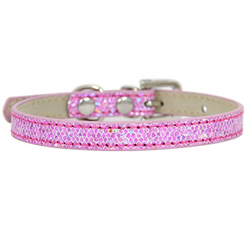 Csheng Welpenhalsband Kreativer Glitzer Big Glitter Stoff Klaue Diamantdekoration Diamantknopfkopf Katzenart Im Europäischen Stil Katzenhalsband Weiches Hundehalsband Süßes Hundehalsband M,Light pink von Csheng