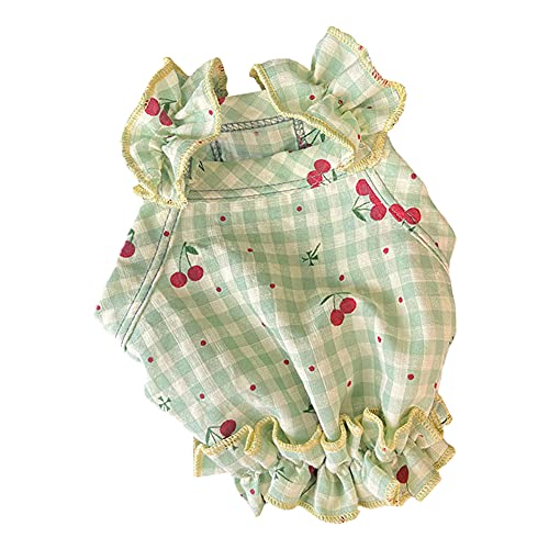 Csheng Welpenkleid Kostüme Für Hunde Welpenkleidung Cupcake Kleid Haustierrock Kleine Kirsche Karierte Büste Süße Katzenkleidung Haustierkleidung Für Verschiedene Anlässe 2X-Large,Green von Csheng