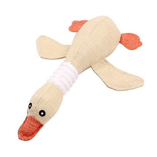 Csheng Welpenspielzeug Welpe Kauspielzeug Welpe Zahnen Spielzeug Plüsch Voicing Denim Leinen Big Goose Simulation Hundespielzeug Haustier Spielzeug Hund Soft Toys Haustier Spielzeug Cream-Colored von Csheng