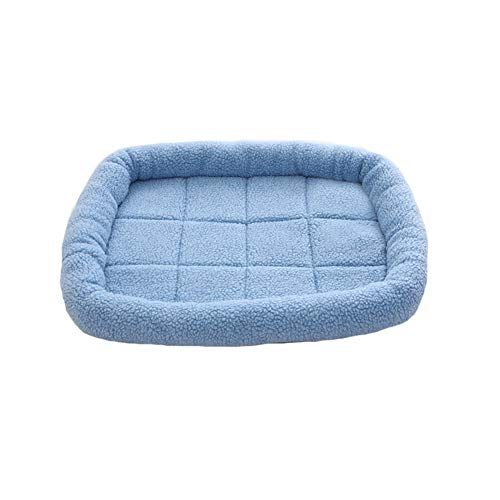 Csheng Winter Warmes Katzenbett Quadratischer Lammwolle-Zwinger Neue Haustiermatte Winterhundematte Kleiner Und Mittelgroßer Hund Winter-Haustierbedarf Warmer Katzenstreu Für Den Blue,S von Csheng