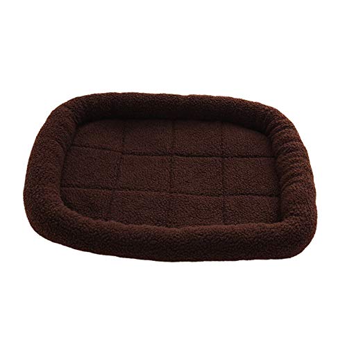 Csheng Winter Warmes Katzenbett Quadratischer Lammwolle-Zwinger Neue Haustiermatte Winterhundematte Kleiner Und Mittelgroßer Hund Winter-Haustierbedarf Warmer Katzenstreu Für Den Brown,M von Csheng