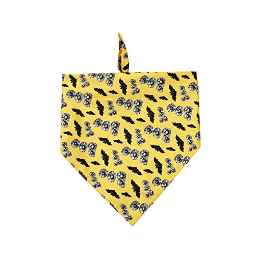 Halloween Haustier Dreieck Schal Haustier Speichel Handtuch Hund Schal Haustier Zubehör Halloween Haustier Speichel Handtuch Dreieck Halloween Haustiere Speichel Handtuch Baumwolle 70X48,yellow von Csheng