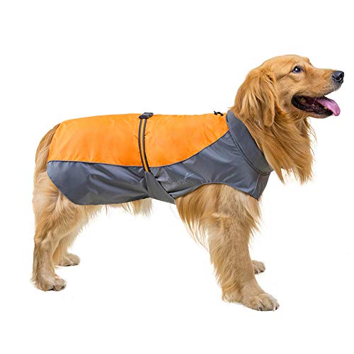 Hund Regenmäntel Wasserdichter Kleiner Hundemantel Hund Jacke Welpenmantel Haustier Hund Kleidung Hundekostüm Umhang Regenmantel Kälteschutz Verstellbarer Hund Regenmantel 30,orange von Csheng