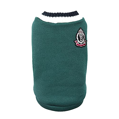 Hundekleidung Hund T-Shirt Welpen Kleidung Niedliche Kleidung Haustier Kleidung Herbst Winter Strickweste V-Ausschnitt College Style Weste Mode Hundekleidung Hundeweste 3X-Large,Green von Csheng