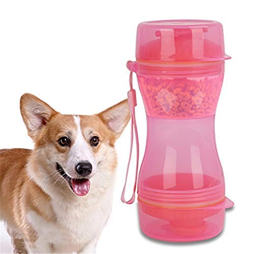 Hundewasserflasche Zum Gehen Haustier Wasserflasche Haustier Trinkbecher Hunde Gehen Aus Trinkbecher Haustier Begleitbecher Wasserfutterbecher Doppelte Tragbare Becher pink von Csheng