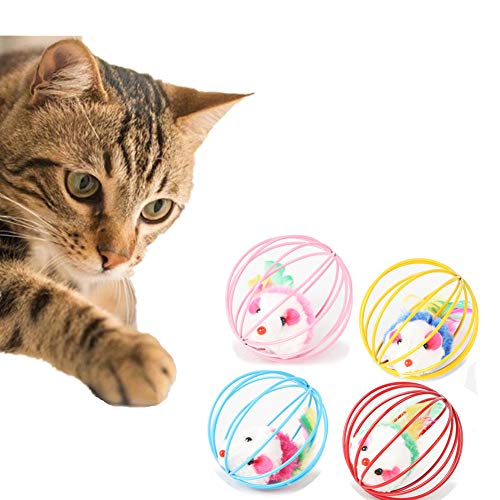 Katze Kugeln Katze Kicker Spielzeug True Feder Tail Maus 6 cm Käfig Maus Farbe Farbe Draht Käfig Katze Spielzeug Kätzchen Spielzeug Für Indoor Katzen Katze Spielzeug Für Indoor Random Color von Csheng