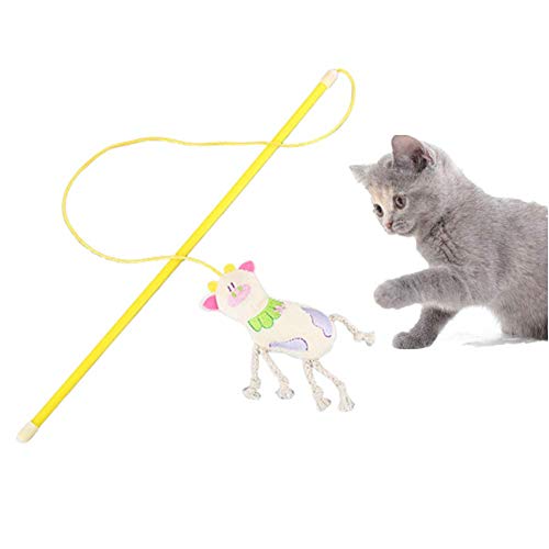 Katzenangel Interaktives Katzenspielzeug Katzenfederspielzeug Katzenspielzeug Tierform Lustige Katze Stick Geräusch Spaß Heimtierbedarf Für Indoor Kitten Catcher Und Training Yellow von Csheng