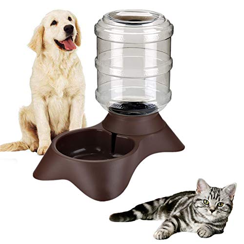 Katzenfutterspender Haustierwasserspender Haustierautomatischer Futterautomat Automatischer Katzenfutterautomat Tierfutterspender Wasserfütterung Katzen Hunde Und Katzen Schüssel brown,water feeder von Csheng