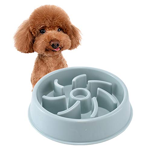 Langsam Essende Hundenapf Slow Feeder Hundenapf Hundenäpfe Zum Verlangsamen des Essens Hund Slow Feeder Bowl Kunststoff Haustier Hund Katzenfutter Schüssel Erstickungsprävention Blue-2 von Csheng