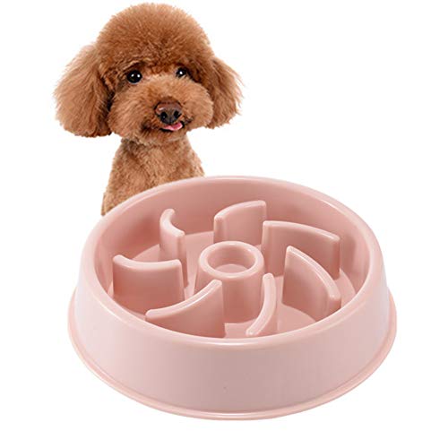 Langsam Essende Hundenapf Slow Feeder Hundenapf Hundenäpfe Zum Verlangsamen des Essens Hund Slow Feeder Bowl Kunststoff Haustier Hund Katzenfutter Schüssel Erstickungsprävention pink-2 von Csheng