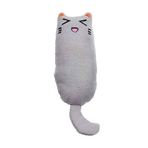 Pet Cat Toy Reine Baumwolltuch Molar Wear-Resistant Cute Cat Mit Katzenminze Inklusive Cartoon Kauspielzeug Weiches Plüsch Katzenkissen Kätzchenspielzeug Für Hauskatzen Gray von Csheng