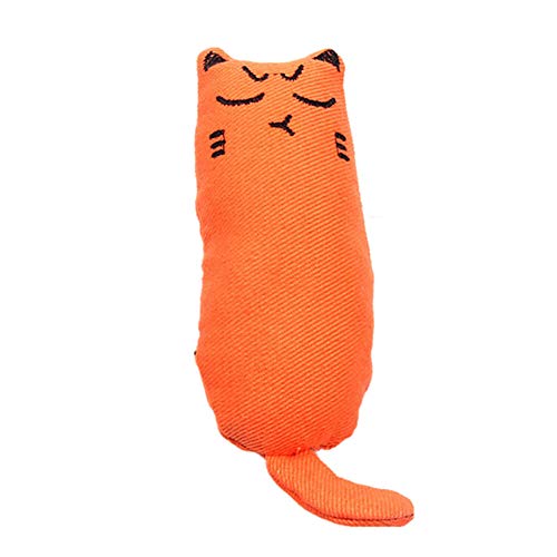 Pet Cat Toy Reine Baumwolltuch Molar Wear-Resistant Cute Cat Mit Katzenminze Inklusive Cartoon Kauspielzeug Weiches Plüsch Katzenkissen Kätzchenspielzeug Für Hauskatzen orange von Csheng