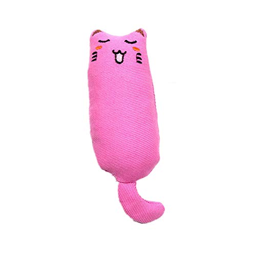 Pet Cat Toy Reine Baumwolltuch Molar Wear-Resistant Cute Cat Mit Katzenminze Inklusive Cartoon Kauspielzeug Weiches Plüsch Katzenkissen Kätzchenspielzeug Für Hauskatzen pink von Csheng