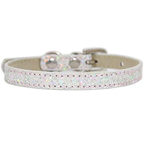 Welpenhalsband Kreativer Glitzer Big Glitter Stoff Klaue Diamantdekoration Diamantknopfkopf Katzenart Im Europäischen Stil Katzenhalsband Weiches Hundehalsband Süßes Hundehalsband M,light silver von Csheng