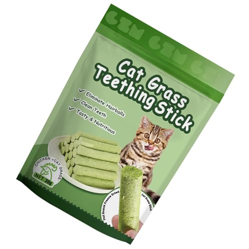 Csnbfiop Katzenminzen Gras Snacks Für Katzen Haarballen Entfernung Katzen Gras Beißstab Gefriergetrocknete Snacks Zahnpflege Backenzahnstange von Csnbfiop