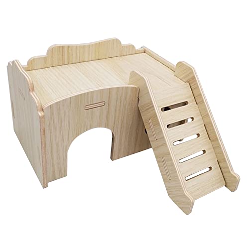 Csnbfiop Langlebiges Hamsternesthaus Aus Holz Natürliche Ungiftige Holzhütte Und Schlösser Tierspielplatz Kauspielzeug Hamsterkäfig von Csnbfiop