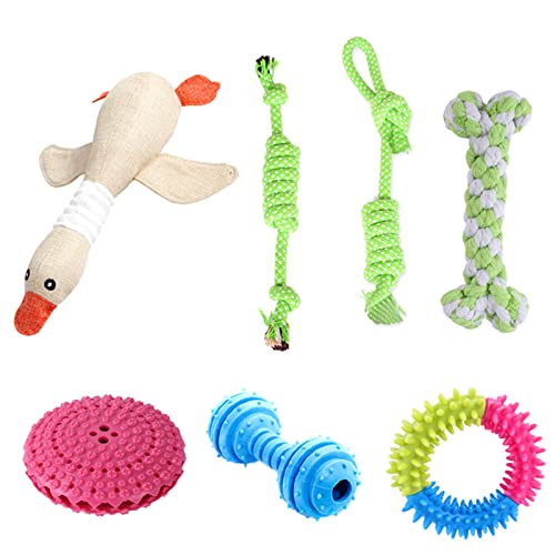 Hundespielzeug für Haustiere, extra robust, Gummi, lustig, interaktiv, elastisch, Kauspielzeug für die Zahnreinigung, 10 Stück von Csnbfiop