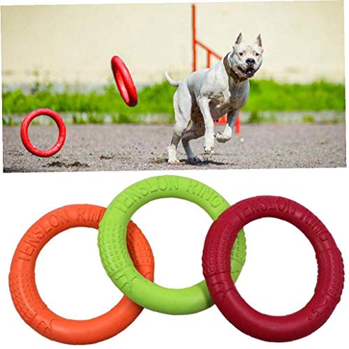 Dog Flying Training Discs 3pcs Tragbare Dog Sport Interaktives Training Ring Außen Large Dog Activity Spielzeug Pet Supplies von CULER