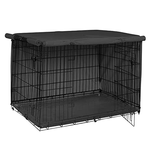 Culnflun Hundekäfig-Abdeckung, wasserdichte Haustierhütten-Abdeckung, Sonnenschutz für Outdoor-Reisen mit atmungsaktiven Netzfenstern (Black) von Culnflun