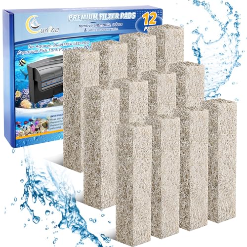 Cunina Filtereinsätze für Aqueon QuietFlow LED PRO Aquarium Power Filter Modell 20 und 75 Mini Fish Tank Bio Schwamm für Wasserfiltration, 12 Stück von Cunina