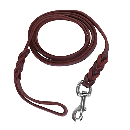 3Types Pet Hundeleine Geflochtenes Design Hundetrainingsleine Robuster Hundegürtel Hundesicherheitsseil, Hundetrainingsleine, Hundelederleine, Lederhundesicherheitsseil Dunkelbraune Hundelederleine von Cuque