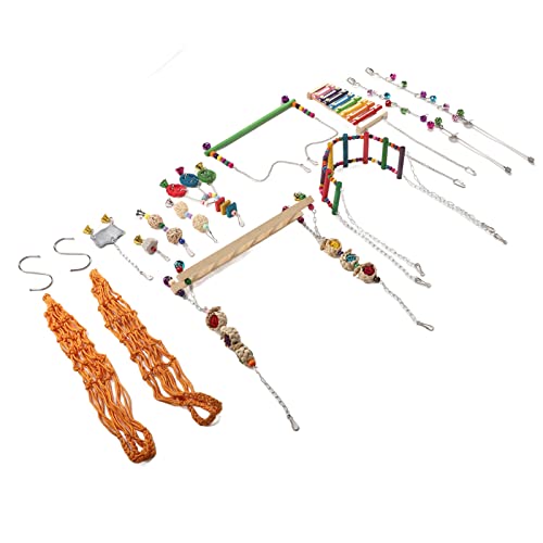 Chicken Coop Toys Buntes Hühnerschaukel-Set, Beständig Gegen Natürliche Bisse, Hängebrücke, Spiegel, 12-teilig, für Vögel für Hühner von Cuque