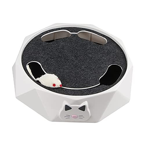 Cuque Cat Turntable Toy 2-Gang-Einstellbarer Automatischer Interaktiver Katzen-Drehteller für Katzen-Haustierbedarf von Cuque