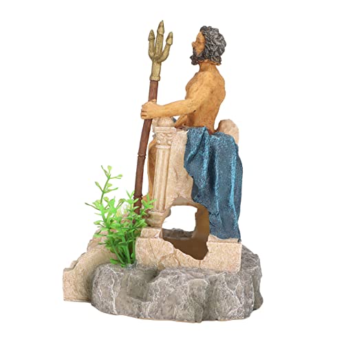 Cuque Charakter Statue Aquarium Ornament, König Statue Aquarium Ornament Langlebig Salzwasseraquarium Safe von Cuque