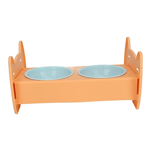 Cuque Double Pet Food Bowl Auslaufsichere Leichte Mehrzweck-Hundefutternäpfe für Hunde für Haustiere (Orange) von Cuque