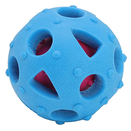 Cuque Hunde-Puzzle-Ball Slow Feeder Bissfeste Gummi-Massage-Welpen-Futterspender-Spielzeug Fördert die Verdauung im Innenbereich für das Training (X122 Punktball) von Cuque