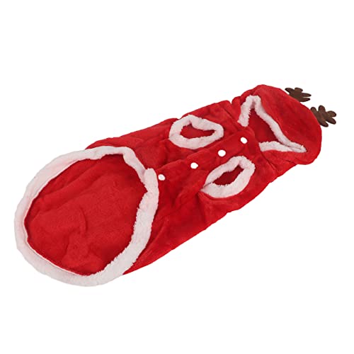 Cuque Hunde-Weihnachtskostüm Schnallenverschluss Verdickte Haustier-Weihnachtskleidung Leicht zu tragendes Weihnachtsmann-Design für Hunde (XXL) von Cuque