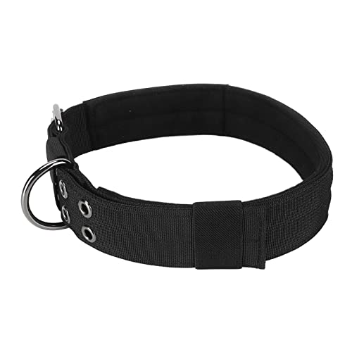 Cuque Hundehalsband, Strapazierfähiges Nylon, Verstellbare D-Ring-Schnalle, Einfach Einzustellendes Halsband, Schwarz für den Täglichen Gebrauch (M) von Cuque