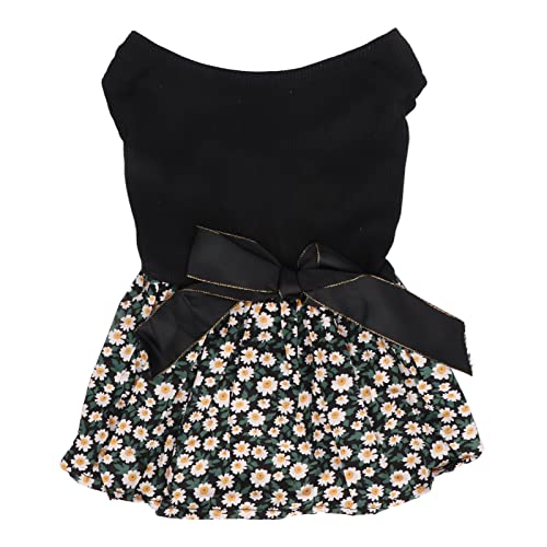 Cuque Hundekleidung Rock Soft Fashion Delicate Black Back Bowknot Pet Dress für Kleine Katzen für den Frühling (XS) von Cuque