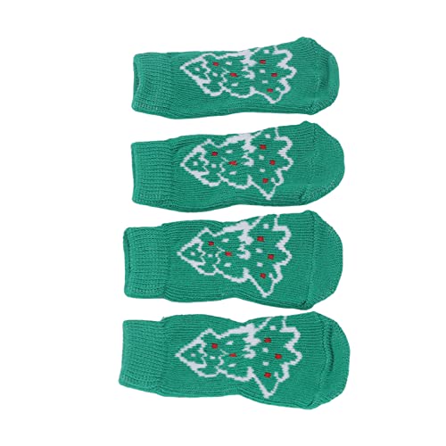 Cuque Hundesocken, 4 Stück gestrickte weihnachtliche Hundesocken für zu Hause von Cuque