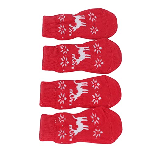 Cuque Hundesocken, Weihnachtshundesocken, 4 Stück, Tragbar für zu Hause (Elch-Form) von Cuque