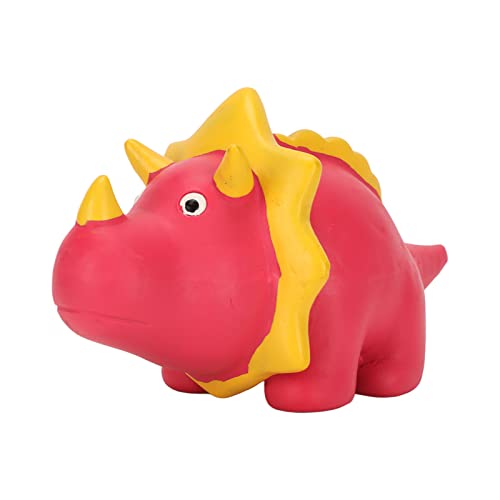 Cuque Lautes Dinosaurier-Spielzeug FüR Hunde, Bissfestes Tier, Hund, Molaren, Latex, Appetitlich (Rose Triceratops) von Cuque