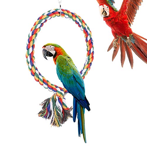 Cuque Verrückter Helle Farbe Vogel Barsch, Bunte haltbare ungiftige Vogel Baumwolle Seil Ring, Vögel für Haustiere von Cuque