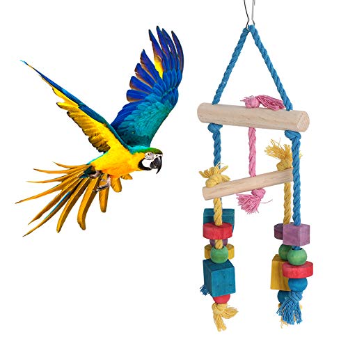 Cuque Verrückter Vogelschaukel Spielzeug, Vogelschaukel, Balance Hanging Chewing Biting String Bunt für Vögel Haustiere von Cuque