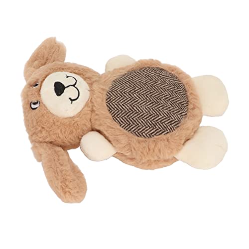 Cuque Noisy Pet Toy, Weicher PlüSch, Bissfest, Interaktive Welpenzahnreinigung FüR Mittelgroße Hunde (Brauner Hund) von Cuque