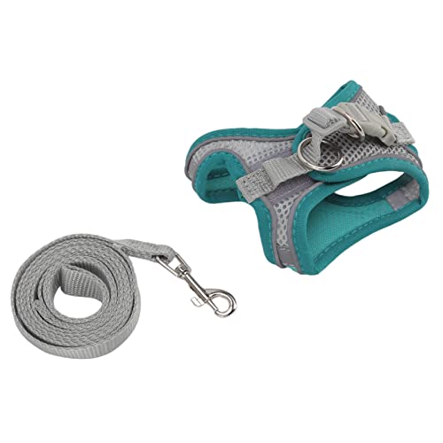 Cuque Pet Vest Harness Leash, Reflektierende Streifen Leichte Weste Design Atmungsaktive Hundegeschirrleine Verstellbar für den Täglichen Spaziergang für die Erholung Im Freien (M) von Cuque