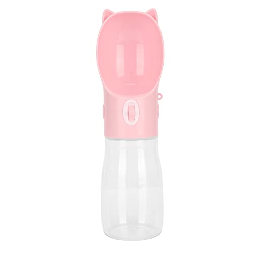 Cuque Tragbarer Wasserspender für Haustiere, Auslaufsicher, Leicht zu Reinigen, Spülmaschinenfest, Giftfrei, Hundetrinkflasche für Hundereisen (Rosa S) von Cuque