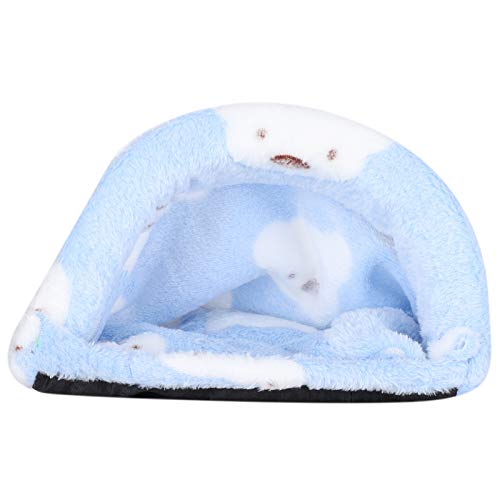 Cuque Verrückter Abnehmbares Hamster-Schlafbett, maschinenwaschbares Haustierbett mit Schwamm für Haustierbett-Hamster(Blue, L) von Cuque