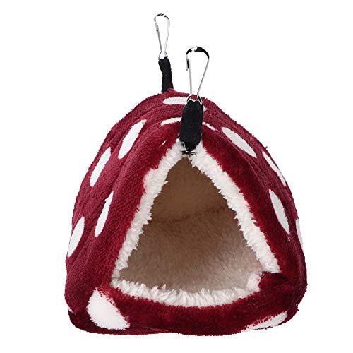 Cuque Verrückter Hamster Hängematte, Warm halten Kleine Haustier Hängematte, Winter Kleine Zuckersegelflugzeuge für Hamster(Burgundy Big Dot, M) von Cuque