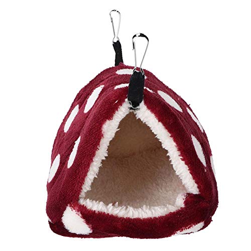 Cuque Verrückter Hamster Hängematte, Warm halten Kleine Haustier Hängematte, Winter Kleine Zuckersegelflugzeuge für Hamster(Burgundy Big Dot, S) von Cuque